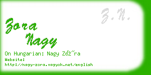 zora nagy business card